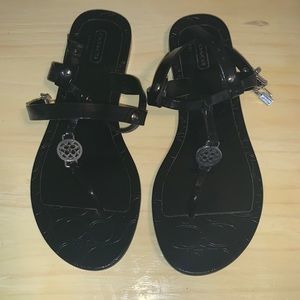 black coach sandals